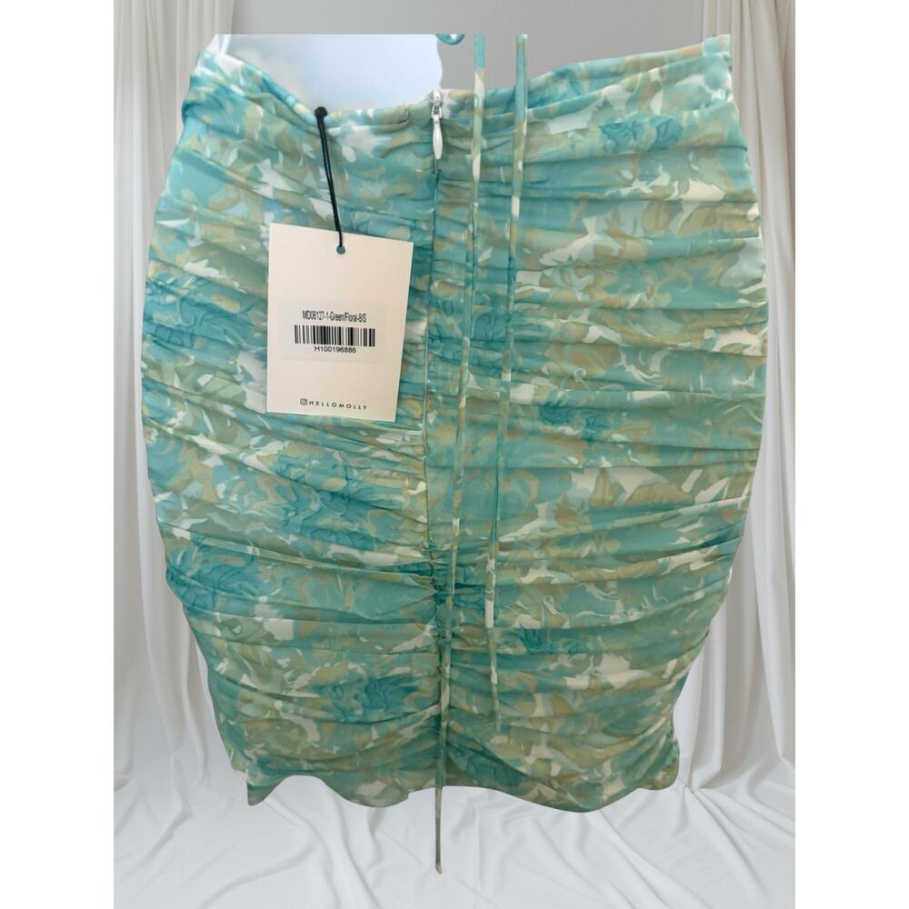 NWT Hello Molly Green Foral Color CrissCross Back Straps Showing Back 4 - Picture 7 of 9